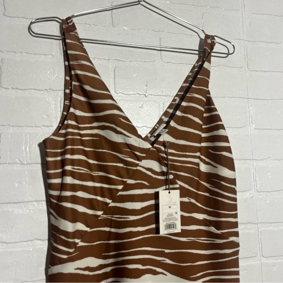 A New Day Womens Midi Dress Brown and White Sleeveless Midi Dress Medium NWT - Picture 2 of 8
